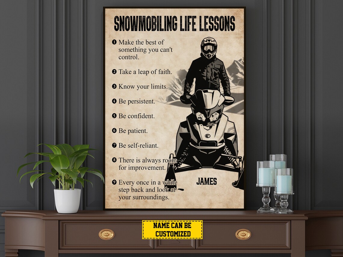 Snowmobiling Life Lessons Personalized Poster Print - Image 5