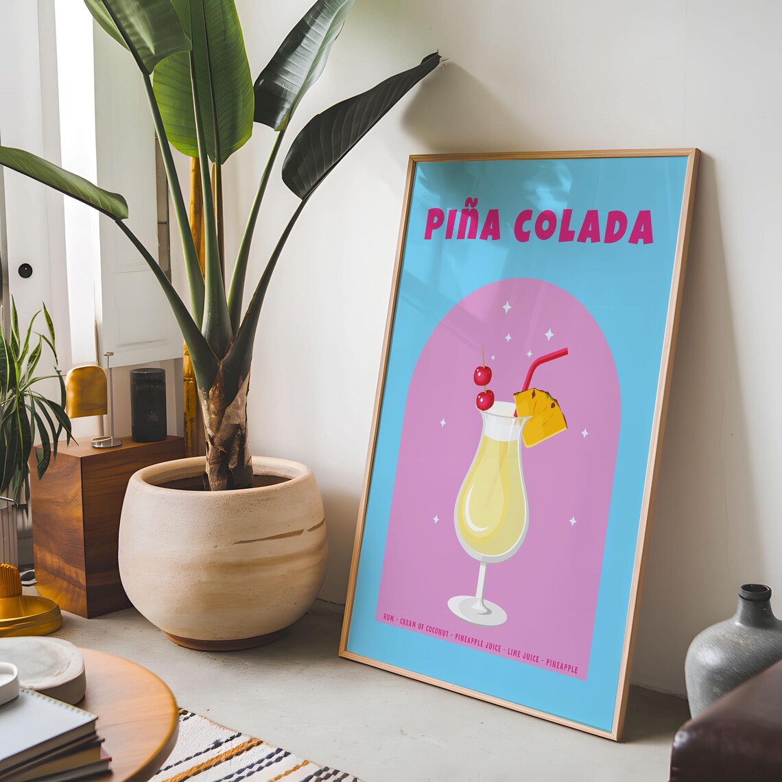 Retro Pina Colada Cocktail Poster - Image 7