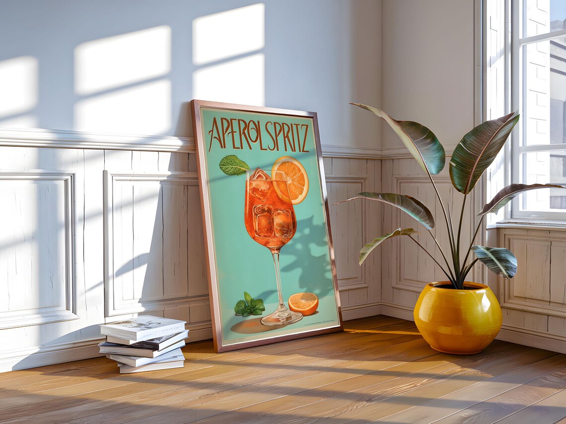 Aperol Spritz Retro Poster, Cocktail Art - Image 4