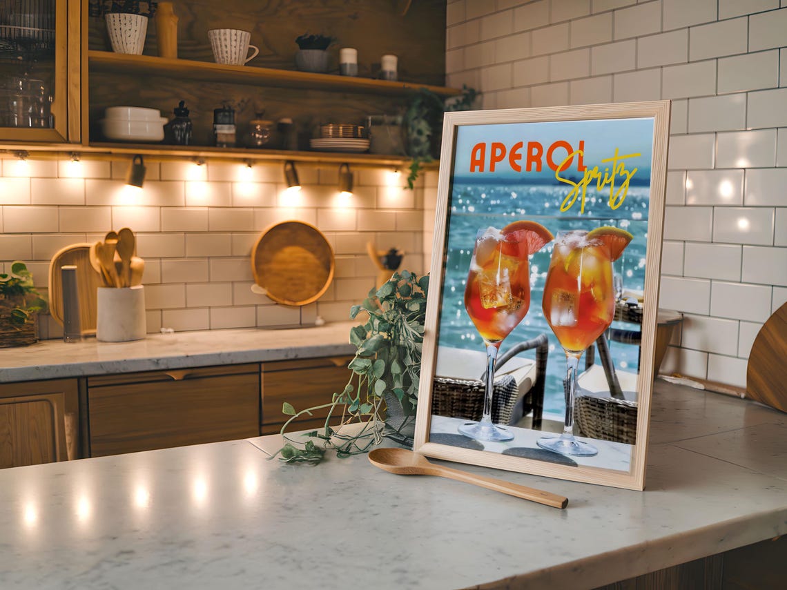 Aperol Spritz, Italian Drink Art for Bar Decor - Image 6