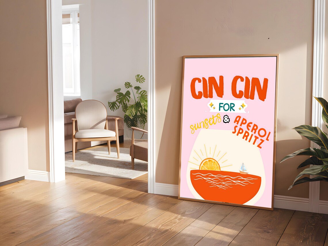 Aperol Spritz, Italian Cocktail Art Print - Image 5