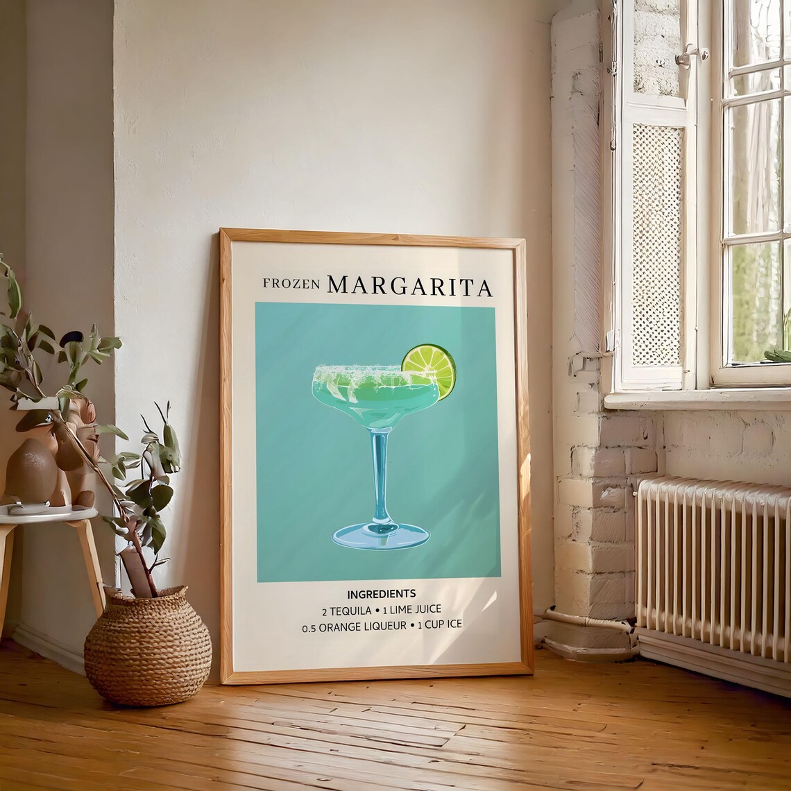 Vintage Frozen Margarita Ingredients Poster, Bar Kitchen - Image 3