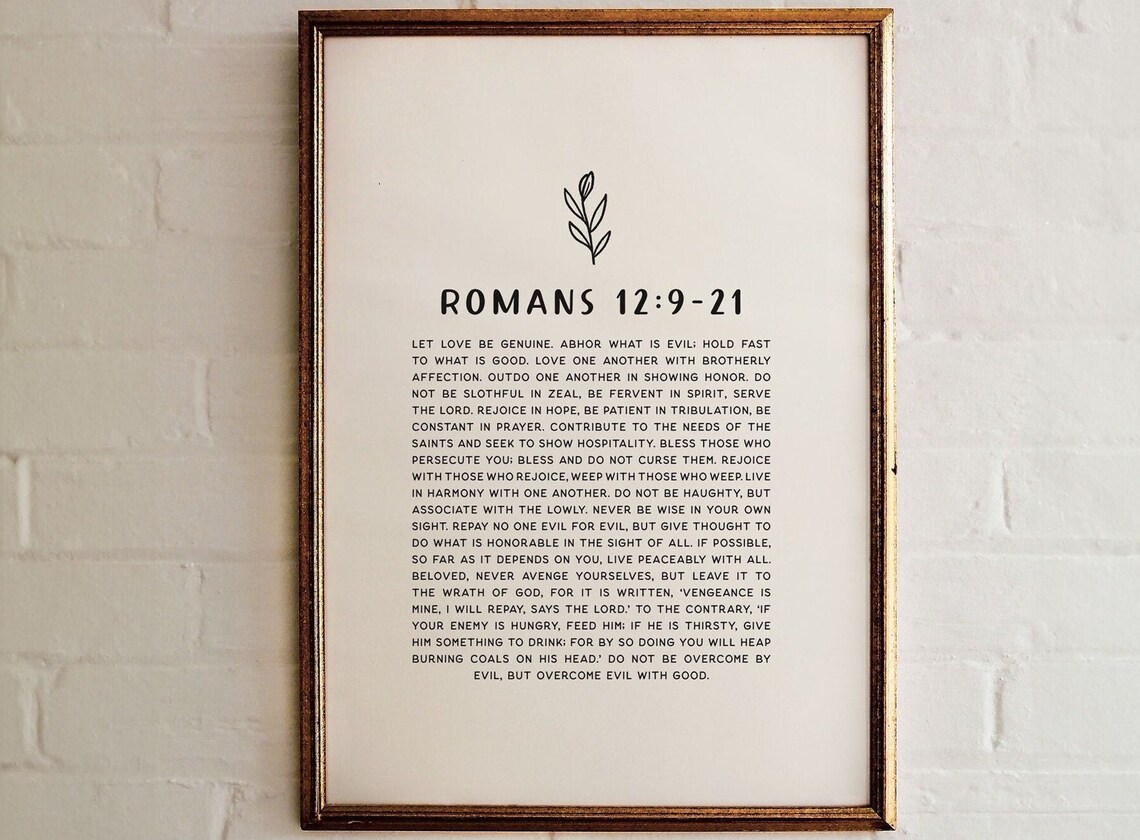 Romans 12:9-21 Bible Verse, Christian Living Art Print - Image 5
