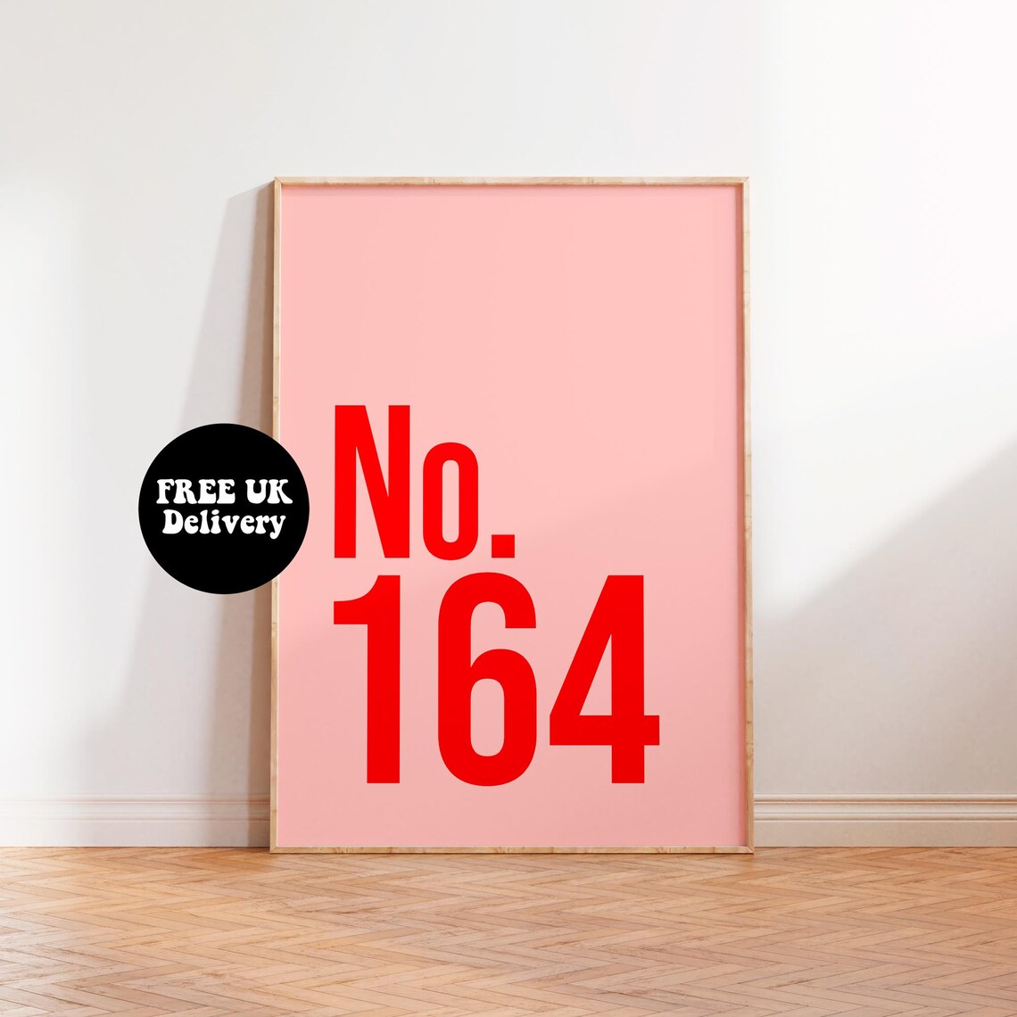 Personalized House Number Sign, Pink Door Art Print