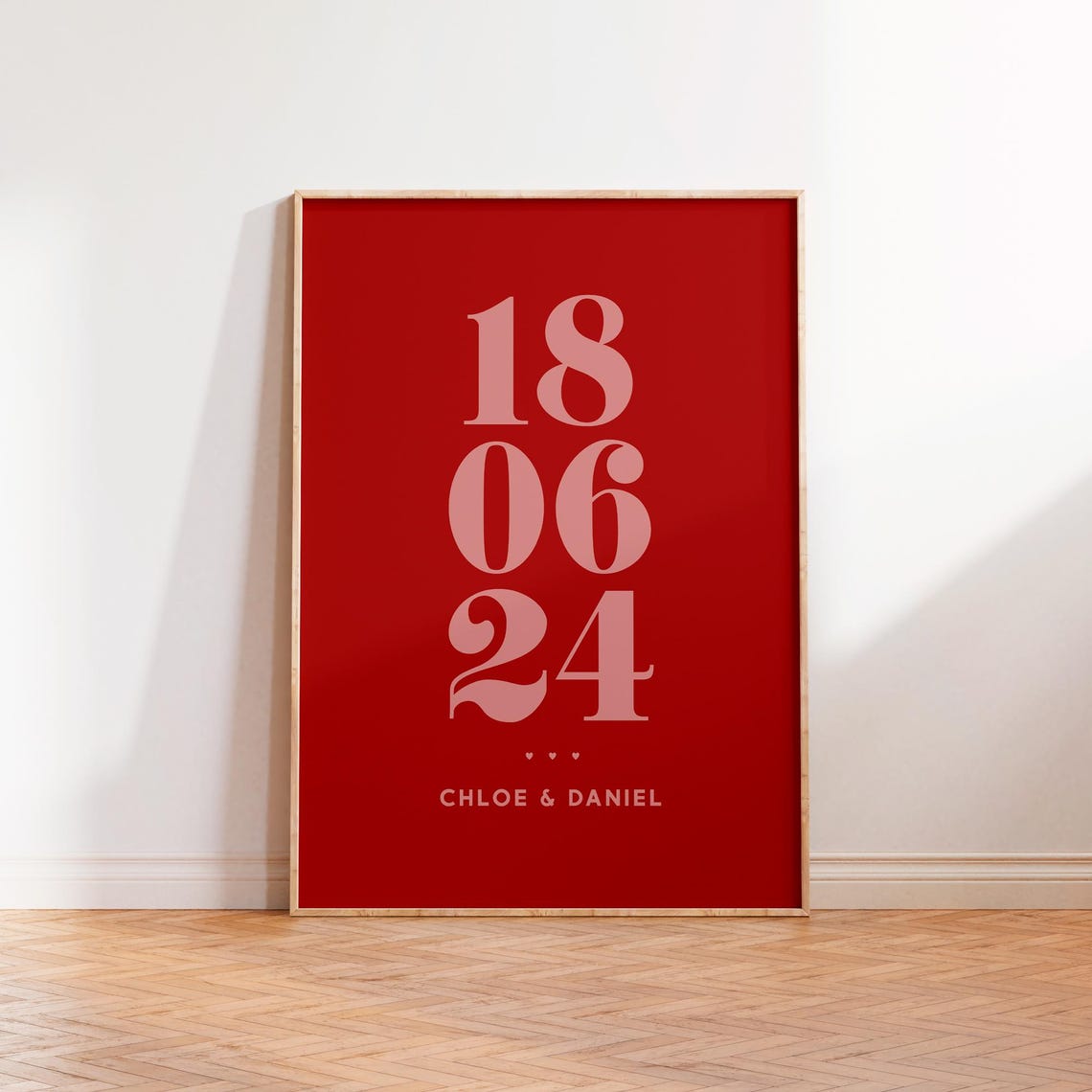 Chloe And Daniel Personalised Date Poster In Black Serif On Cream - Image 2