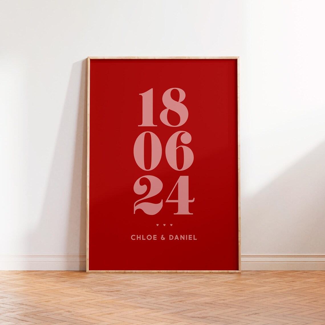 Personalised Date Name Year Typography Art Print