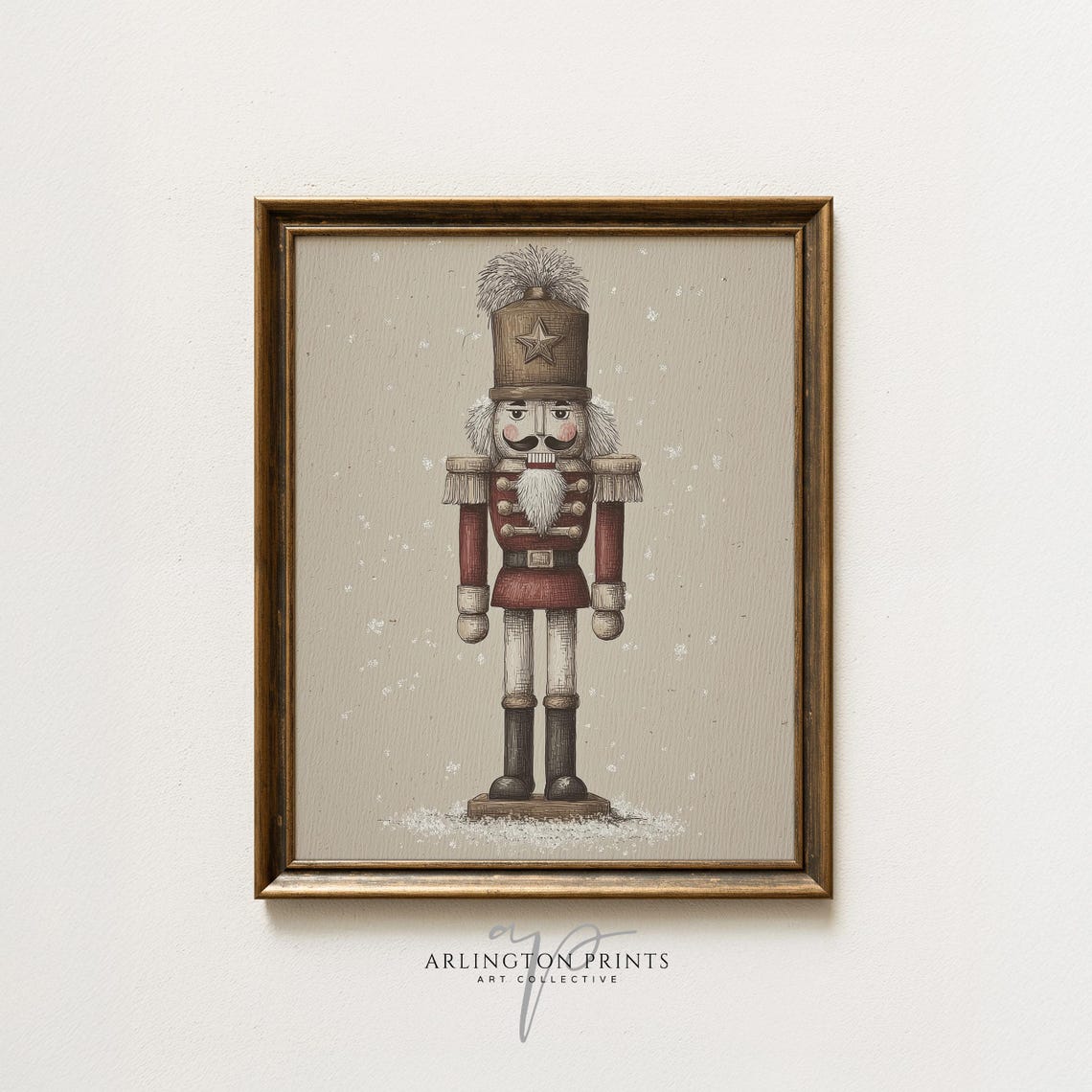 Vintage Christmas Nutcracker Soldier Rustic Holiday Decor Poster