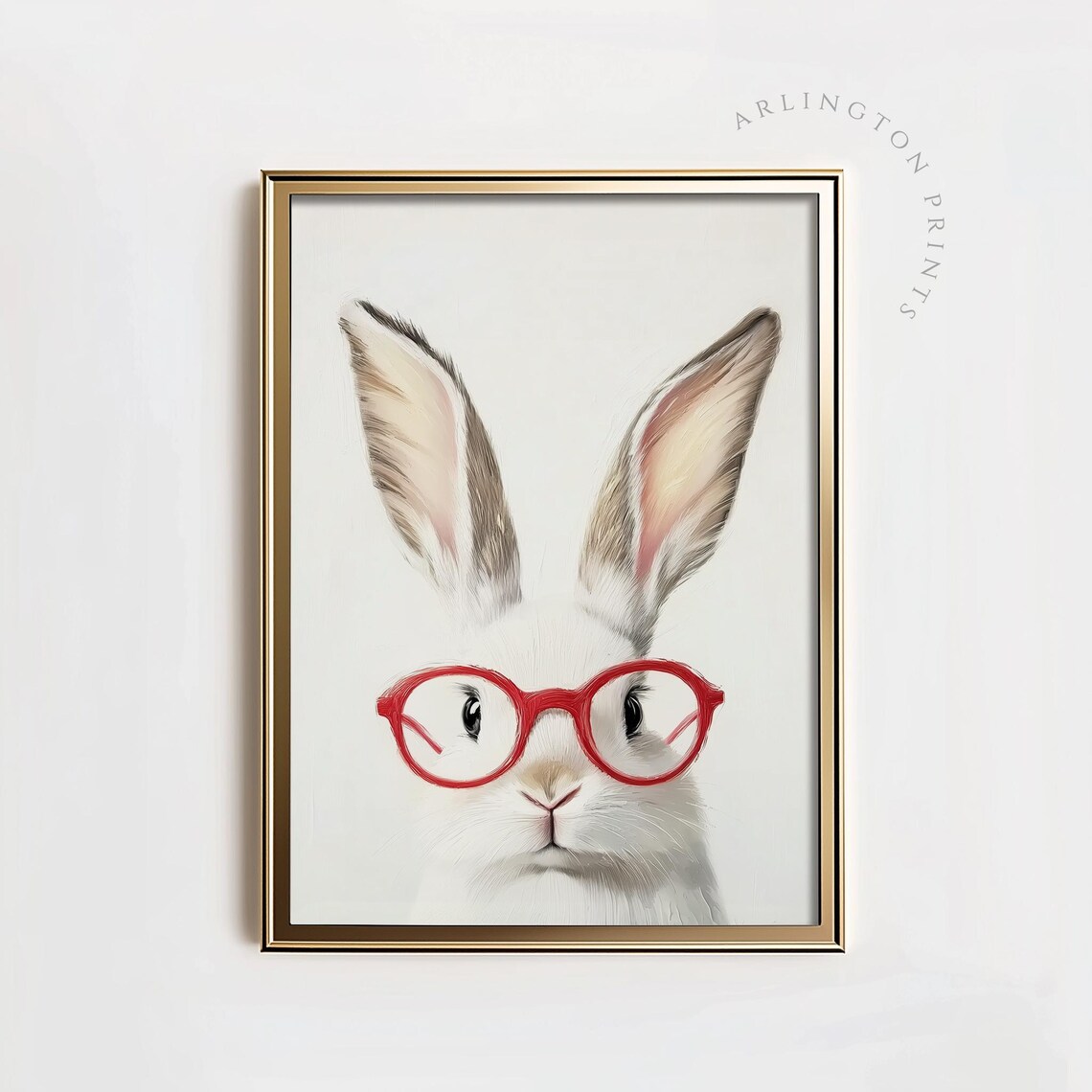 Funny Easter Bunny Wearing Glasses, Nursery Decor