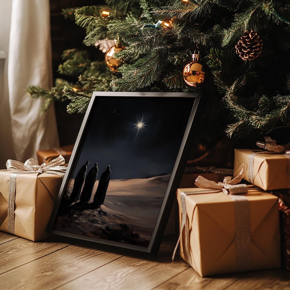 Three Wise Men Night Star Bethlehem Nativity Magi Silhouette Poster - Image 4