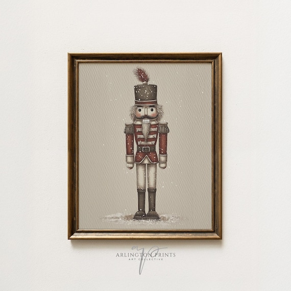 Classic Christmas Nutcracker Soldier Red Uniform Holiday Poster