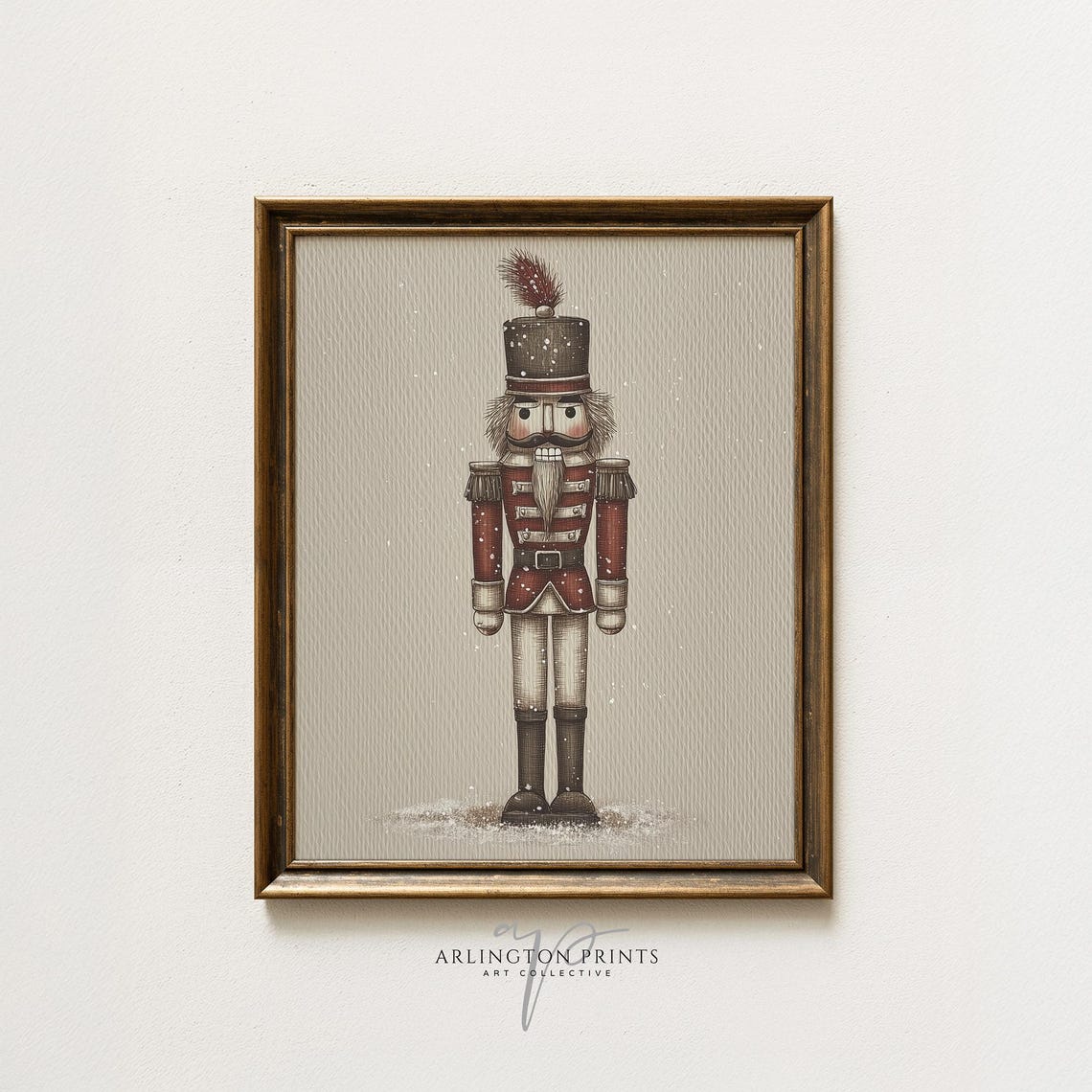 Classic Christmas Nutcracker Soldier Red Uniform Holiday Poster
