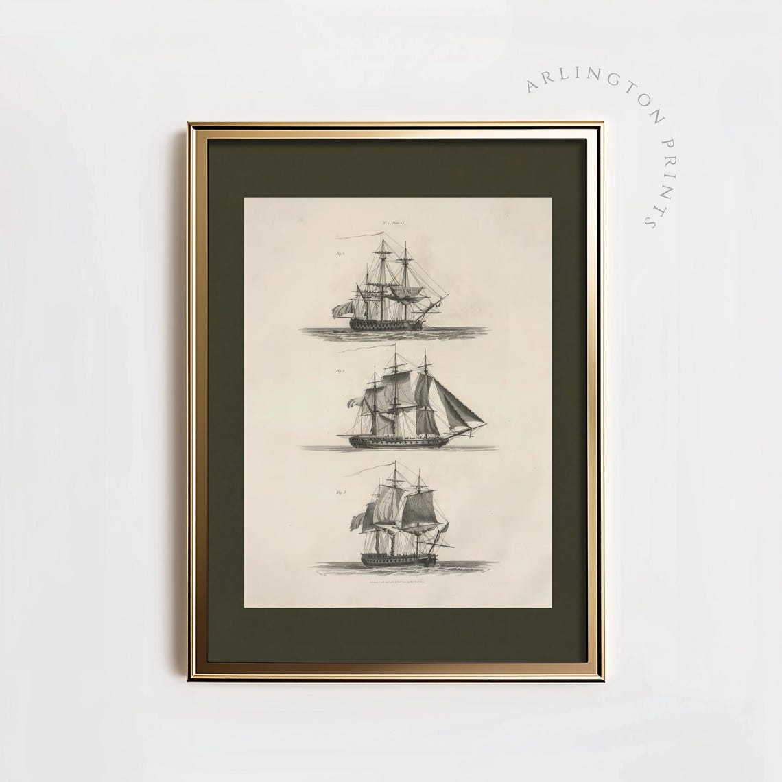 Sailing Ships Art Rustic Seascape Painting Nautical Decor Neutral Old Ship Print Minimalist Sketch Seafaring Ship 8010