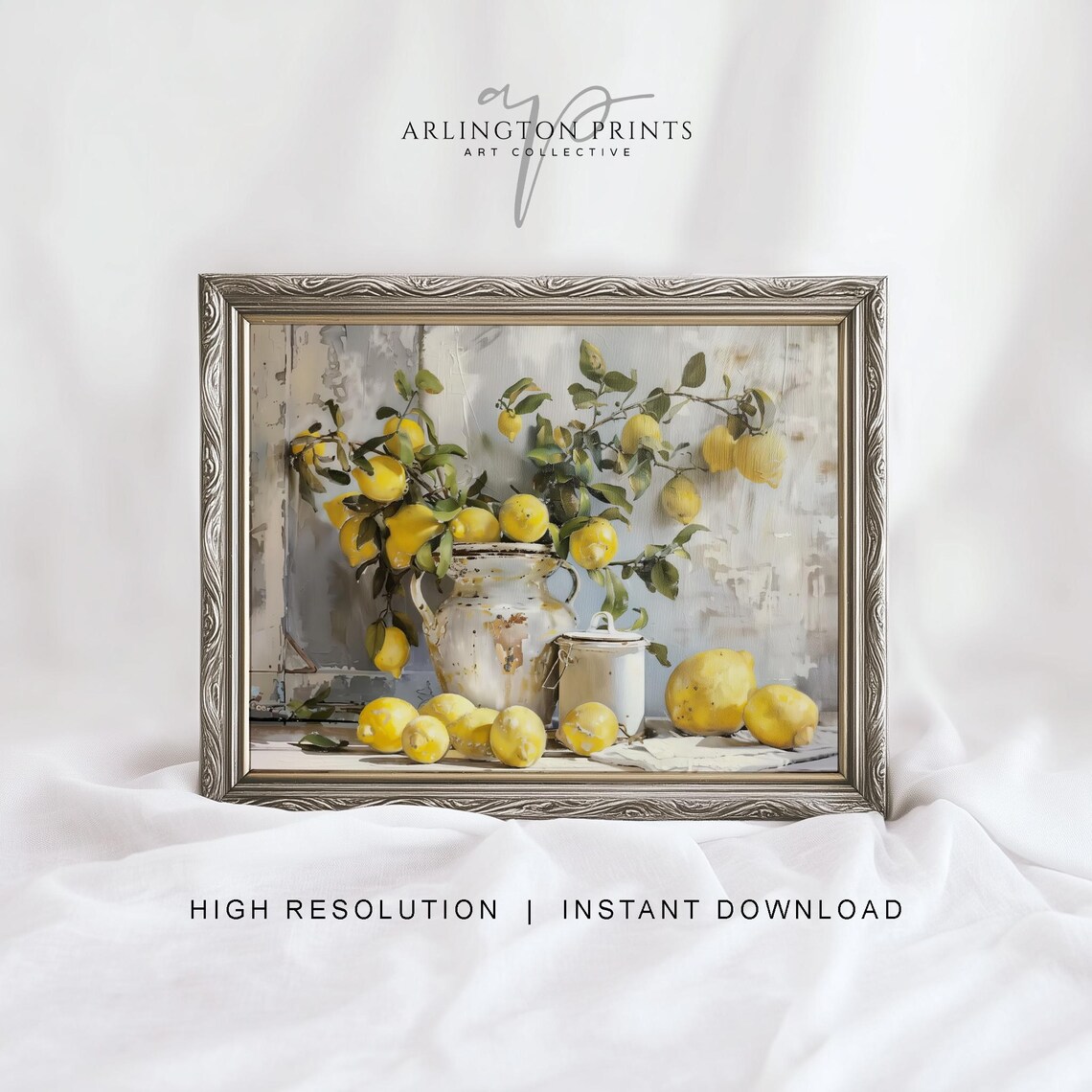 Rustic Farmhouse Lemon Still Life Art Print