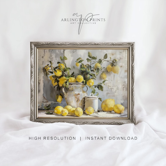 Rustic Farmhouse Lemon Still Life Art Print
