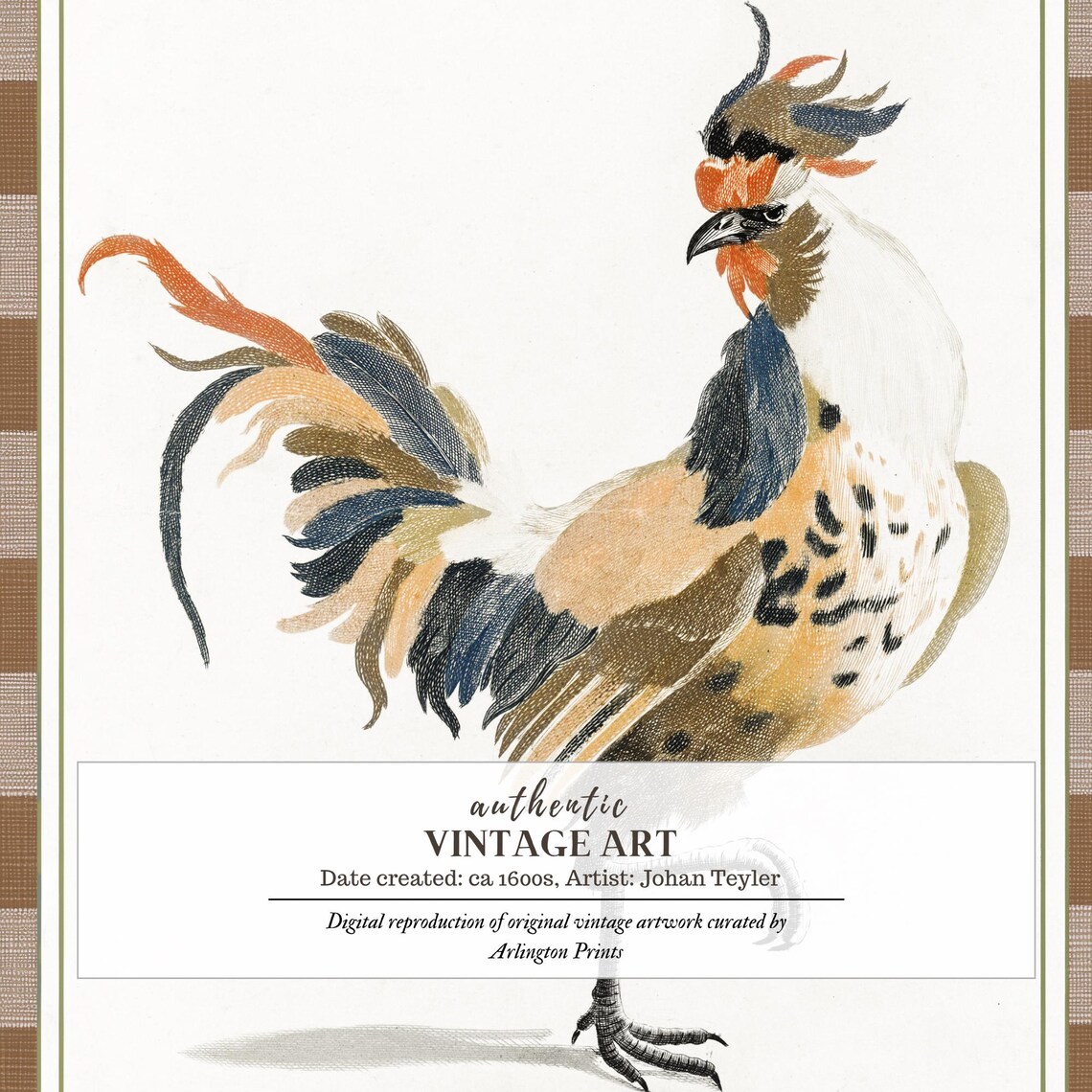 Vintage Chicken Kitchen, Gingham Farmhouse Art Print - Image 6