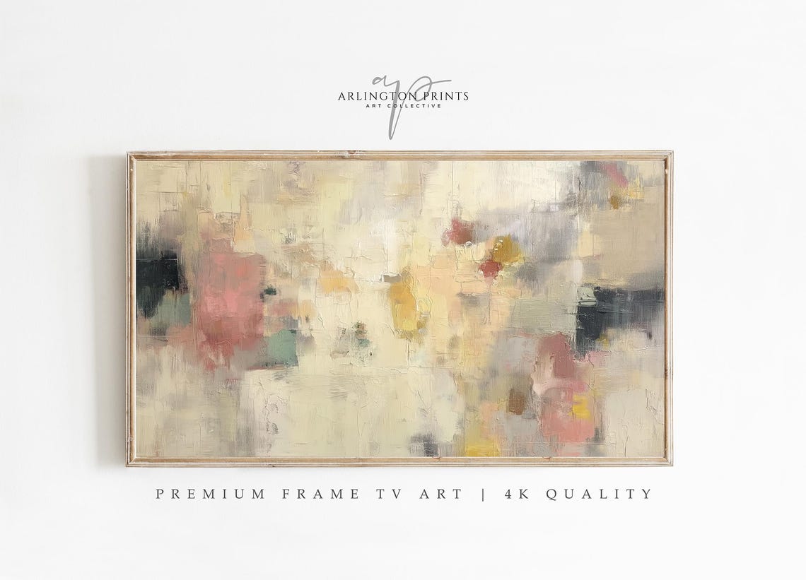 Neutral Abstract Beige Brushstroke, Wall Art Print