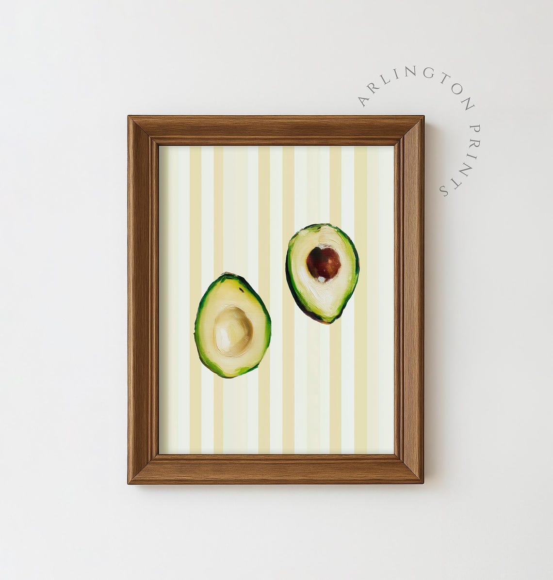 Retro Avocado, Pastel Kitchen Fruit Decor