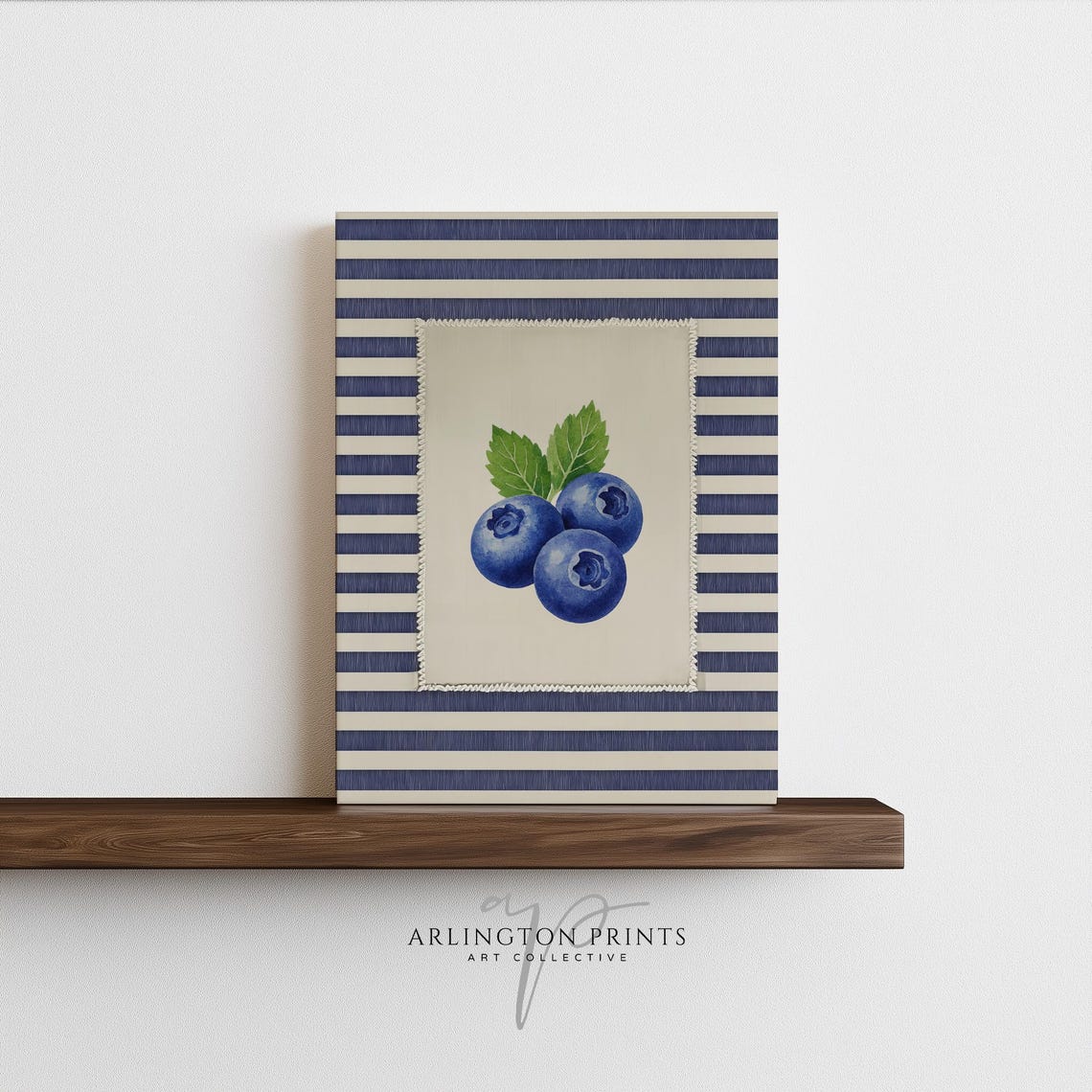 Blueberry Botanical Vintage Striped Kitchen Decor