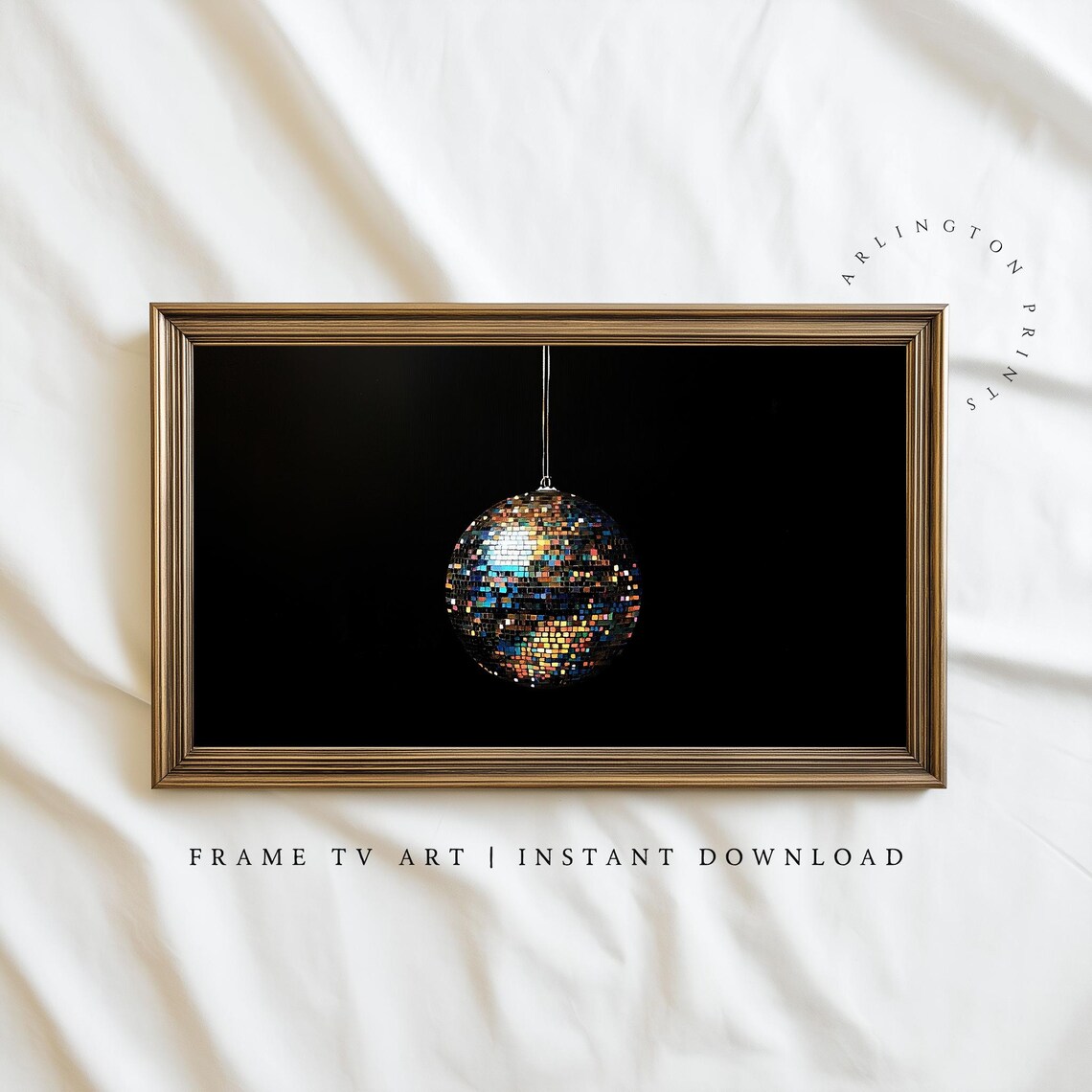 Happy New Year 2026 Retro Disco Ball Art Print