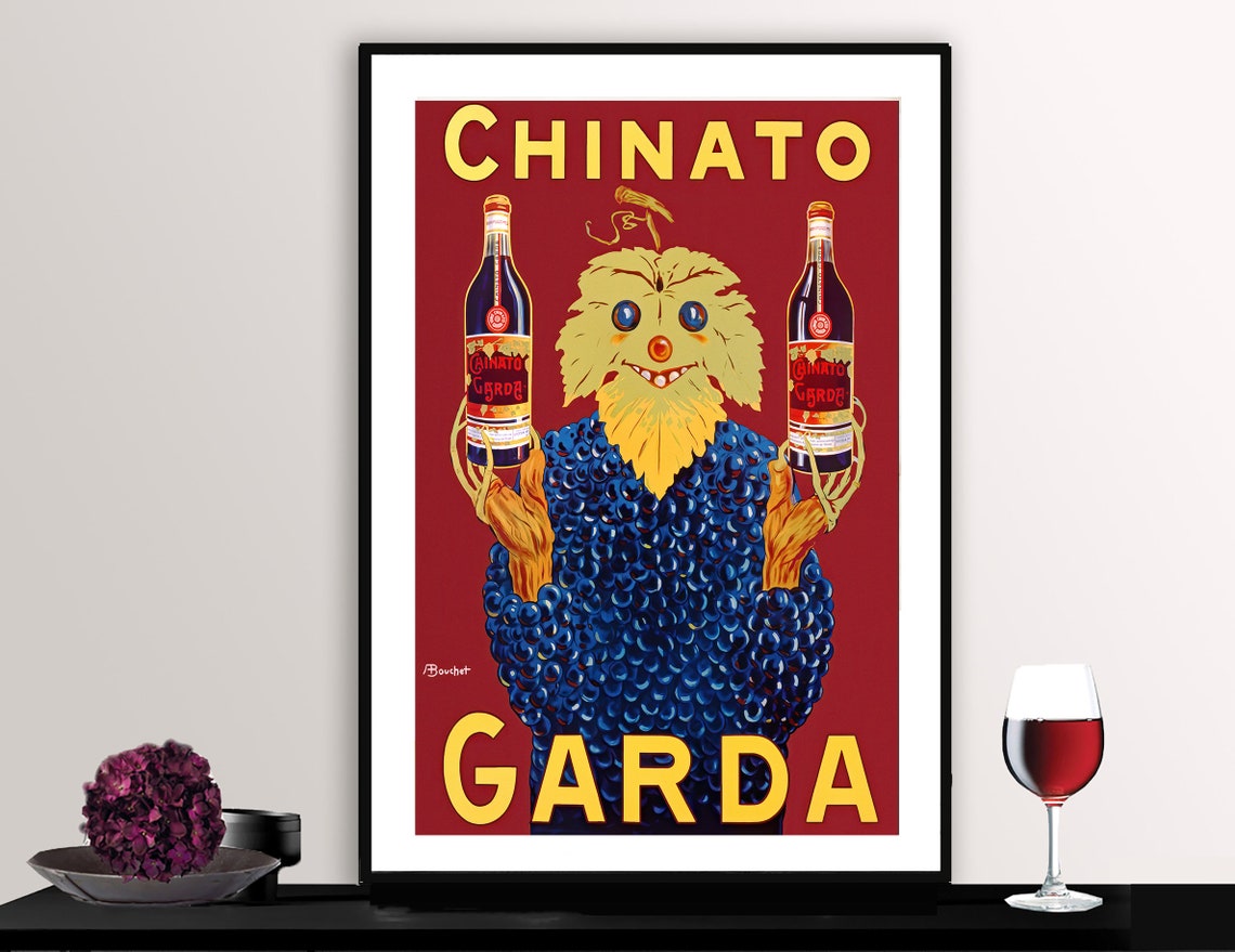 Chinato Garda Grape Bacchus Spirit Vintage Italian Ad Poster