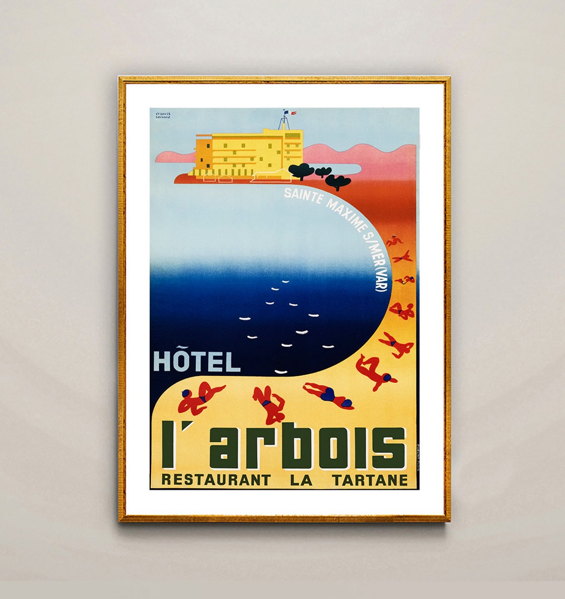 Hotel l Arbois Sainte Maxime Vintage French Riviera Poster Art - Image 2