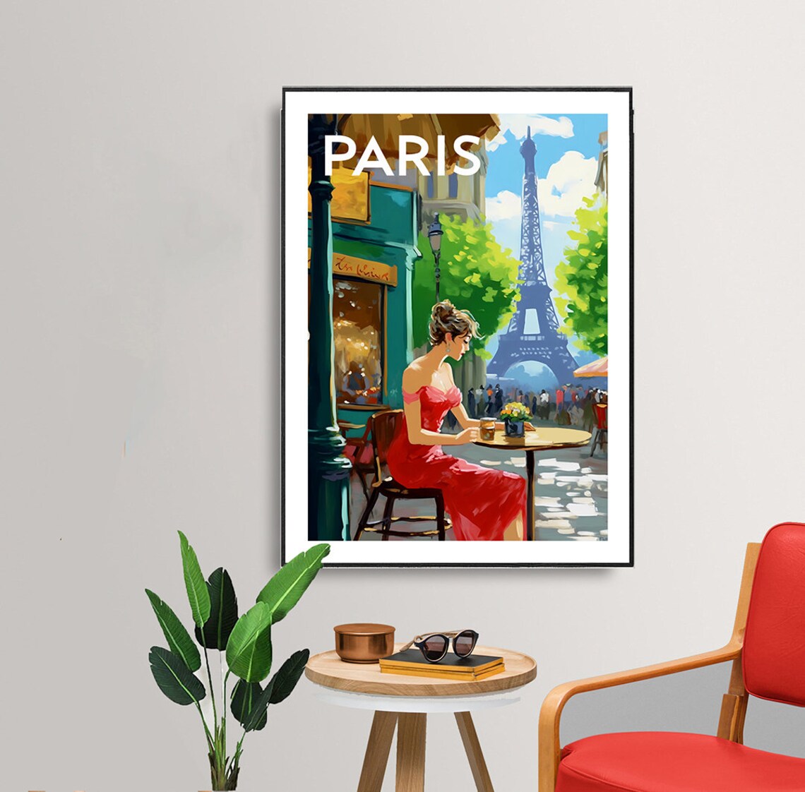 Paris France Travel Poster, Europe Wall Art Print - Image 3