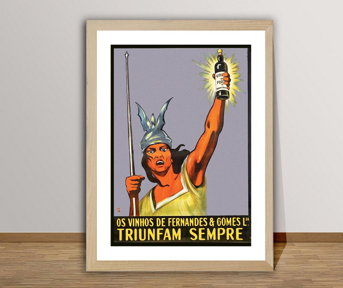 Fernandes Gomes Triunfam Sempre Vintage Portuguese Port Wine Poster - Image 2
