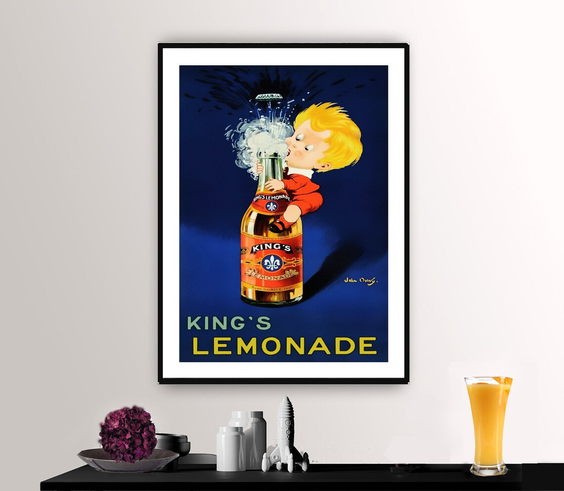 Kings Lemonade Vintage Food and Drink Poster Print
