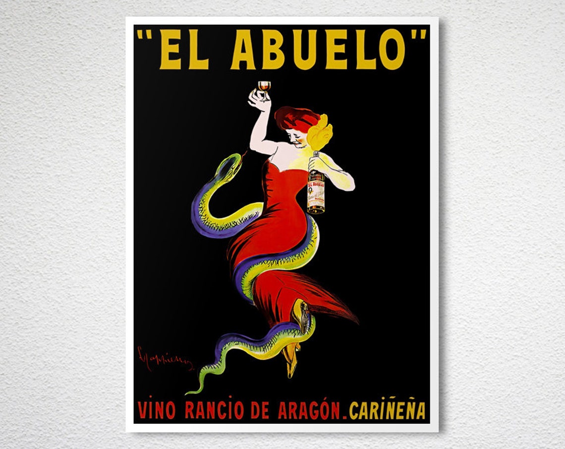 El Abuelo Vino Rancio de Aragon Poster Spanish Wine Dance Art - Image 2