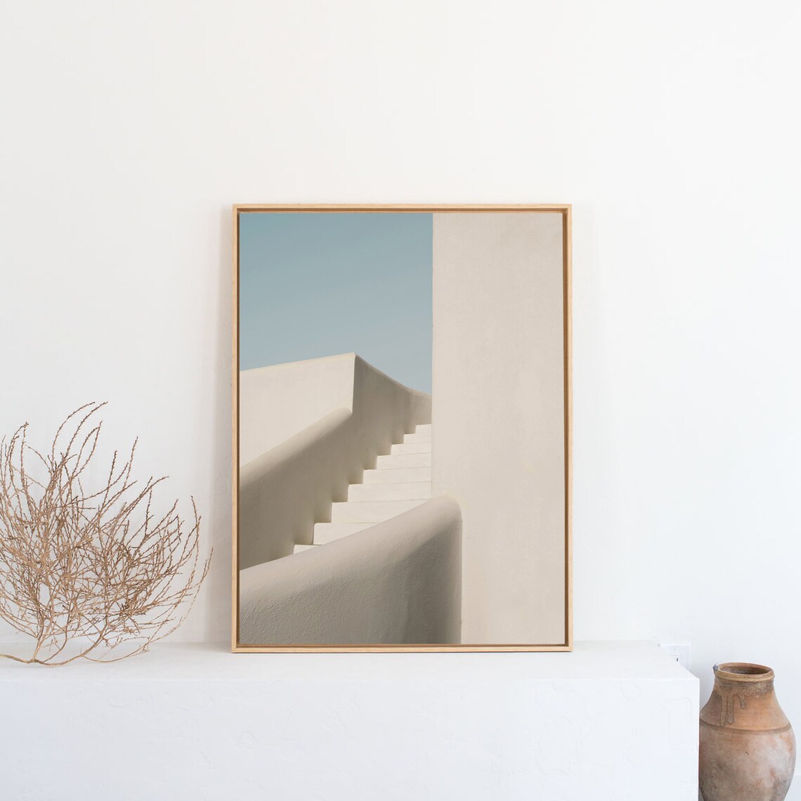 Minimalist Architecture Print, Greece Stairs Art - Image 2