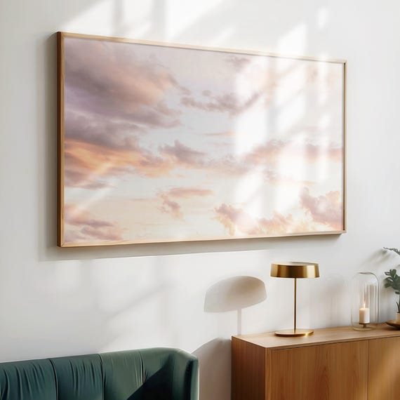 Calming Sunset Print For Frame Tv Art Pastel Cloud Art For Frame Tv Instant Serene Sky Photography Minimalist Nature Art