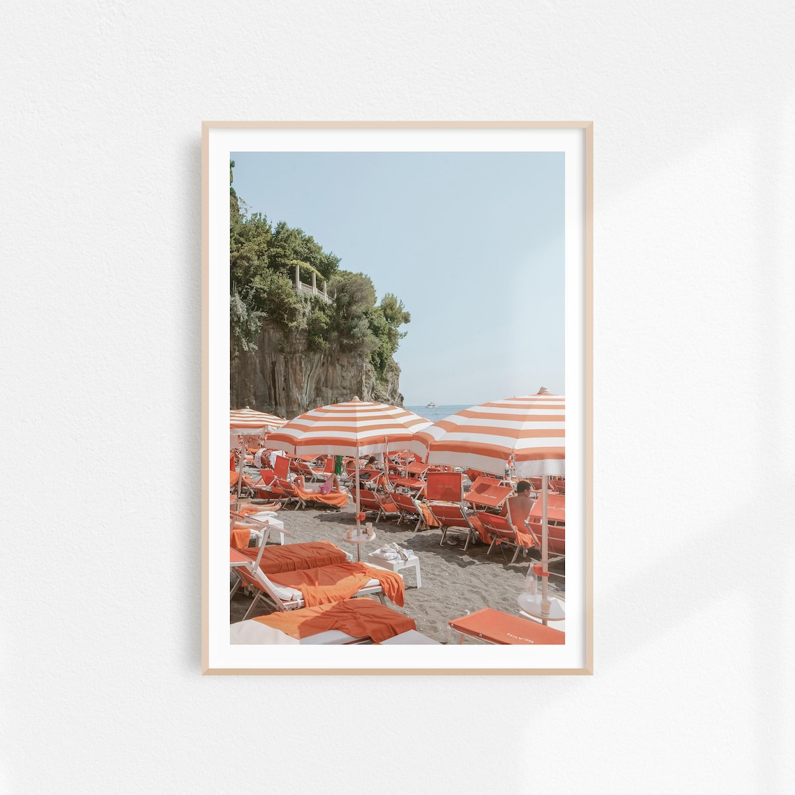 Orange Umbrella Print, Positano Amalfi Coast Poster