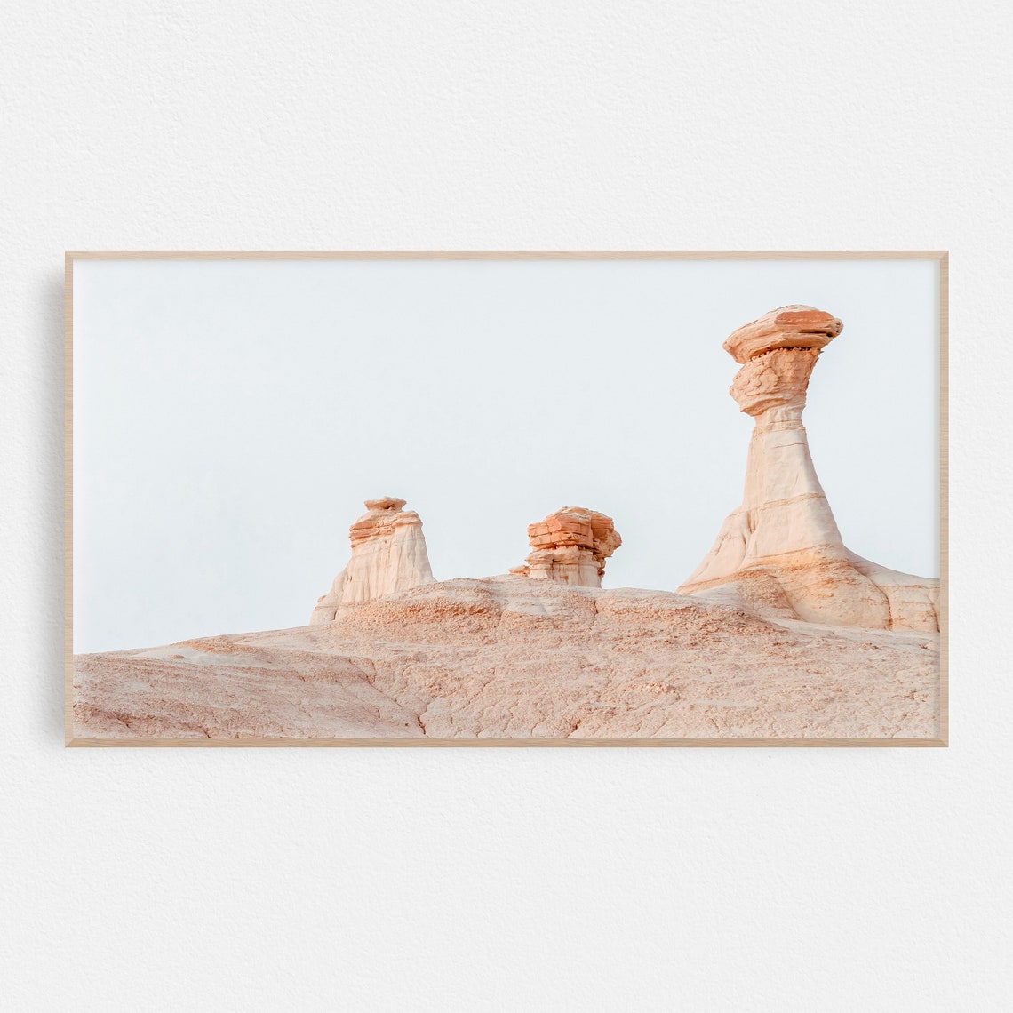 New Mexico Hoodoo Rock Formations Blush Desert Neutral Scenery Poster - Image 3