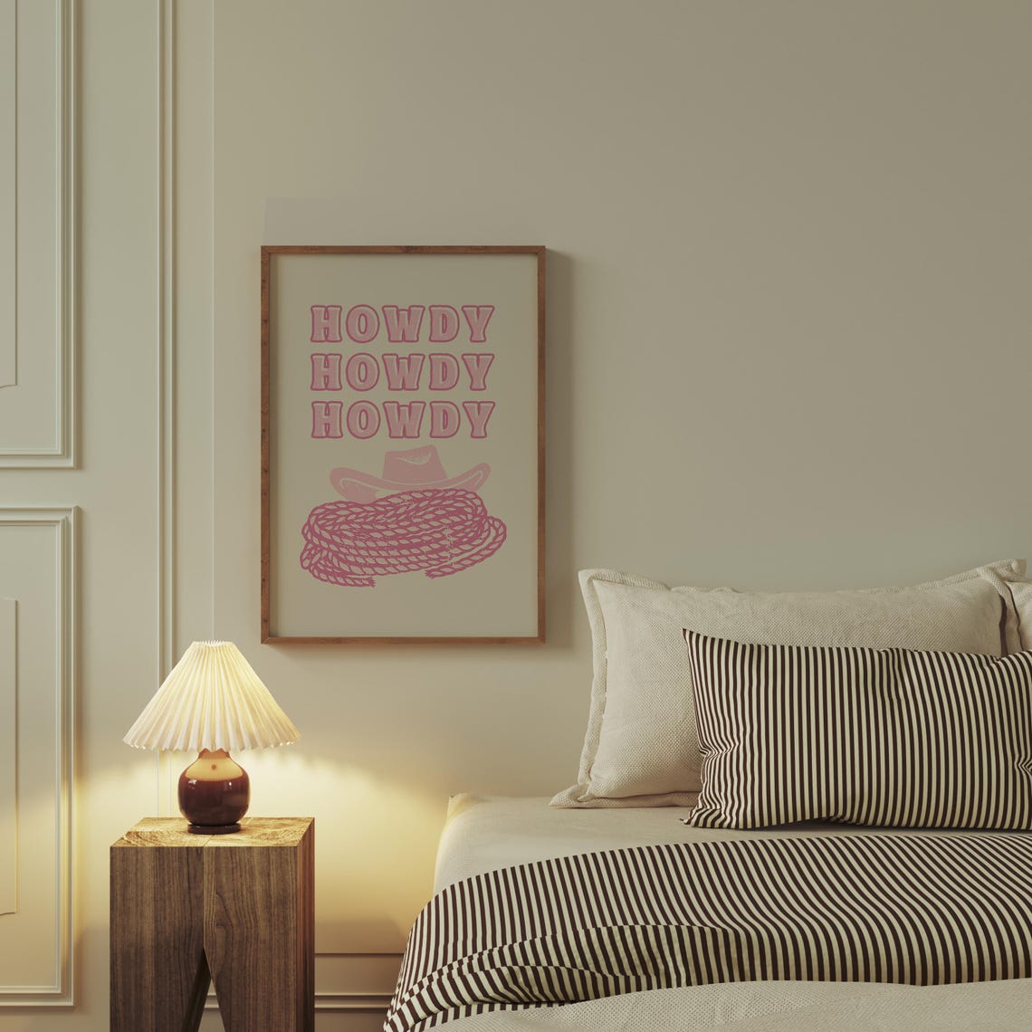 Pink Howdy Poster Western Wall Art Howdy Poster Retro Cowgirl Art For Teen Bedroom Wild West Print Pink Cowgirl Hat Art - Image 4