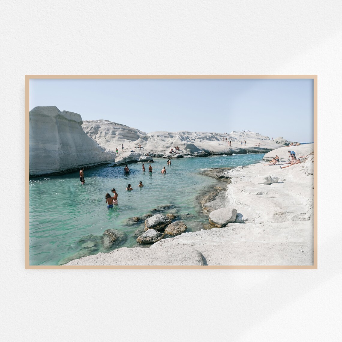 Sarakiniko Beach Milos Greece White Rocks Turquoise Sea Poster
