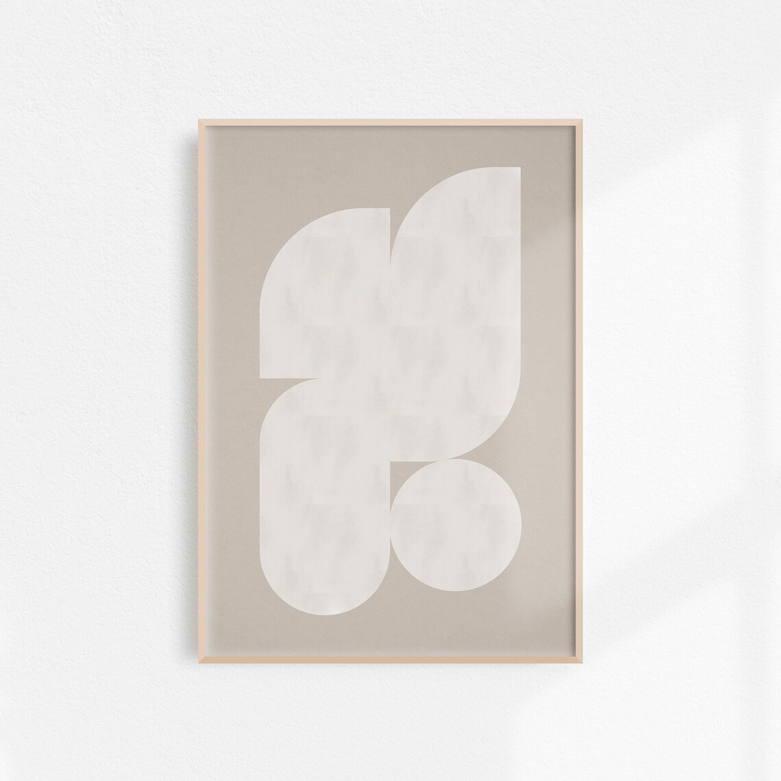 Beige Abstract Organic Shapes Minimalist Modern Decor Poster
