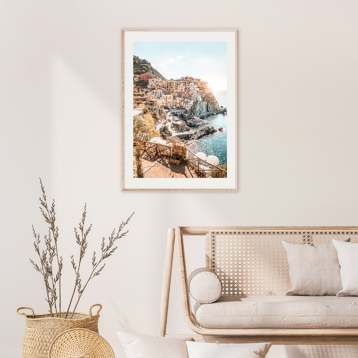 Cinque Terre Manarola Cliffside Village at Sunset Travel Poster - Image 2