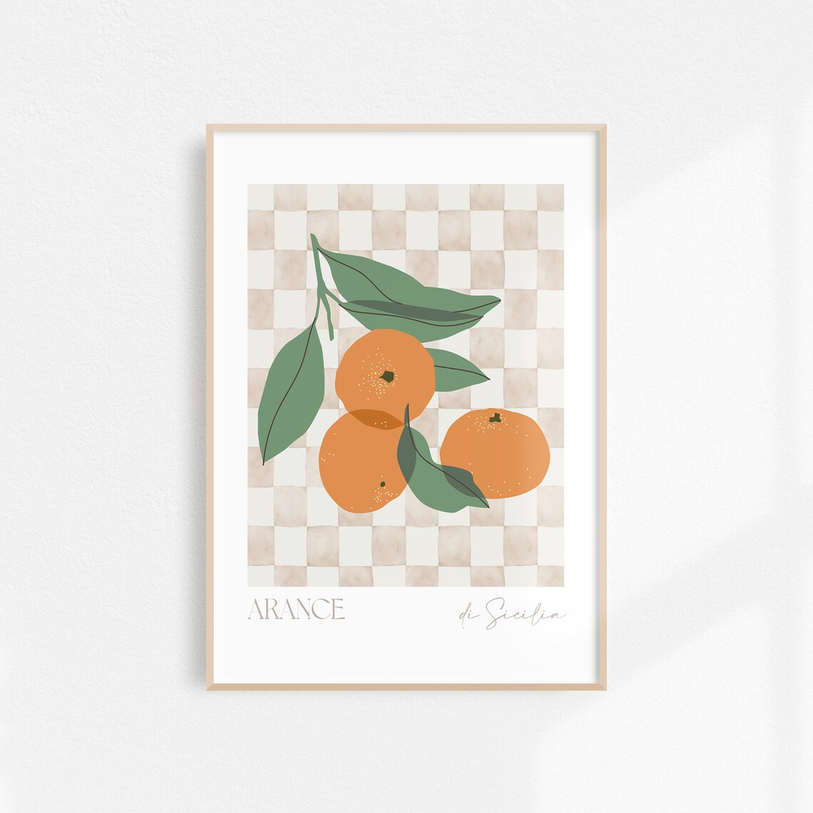 Watercolor Orange Art Retro Kitchen Travel Poster