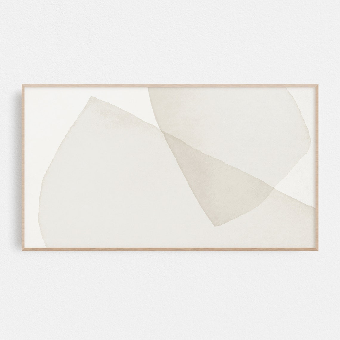 Soft Beige Watercolor Overlapping Shapes Neutral Abstract Art Poster