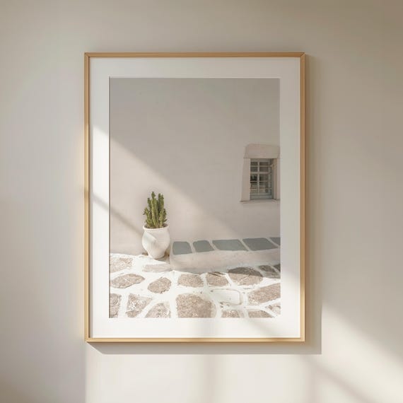 Greece Art White Neutral Prints Minimalist Print Architecture Poster Greek Print Mediterranean Art Print Neutral Wall Art