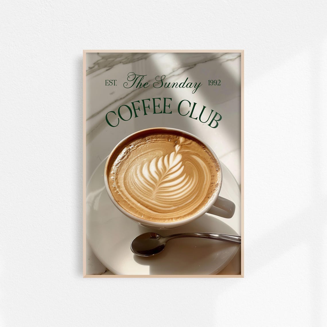 The Sunday Coffee Club Latte Art Top View Photography Poster