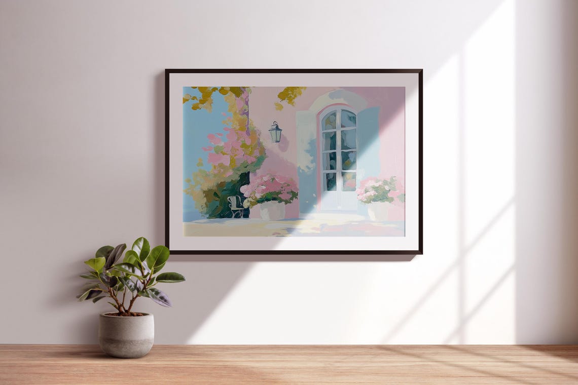 Serene French Countryside House Painting Countryside Painting French Cottage Art Idyllic Country View Quaint Village Scene Painting - Image 3