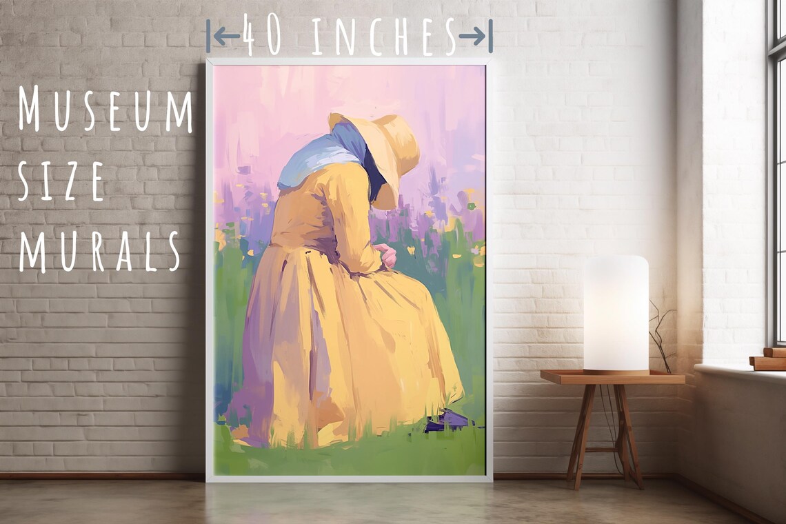 Faceless Woman In Yellow Dress And Sun Hat Among Wildflowers Poster - Image 5