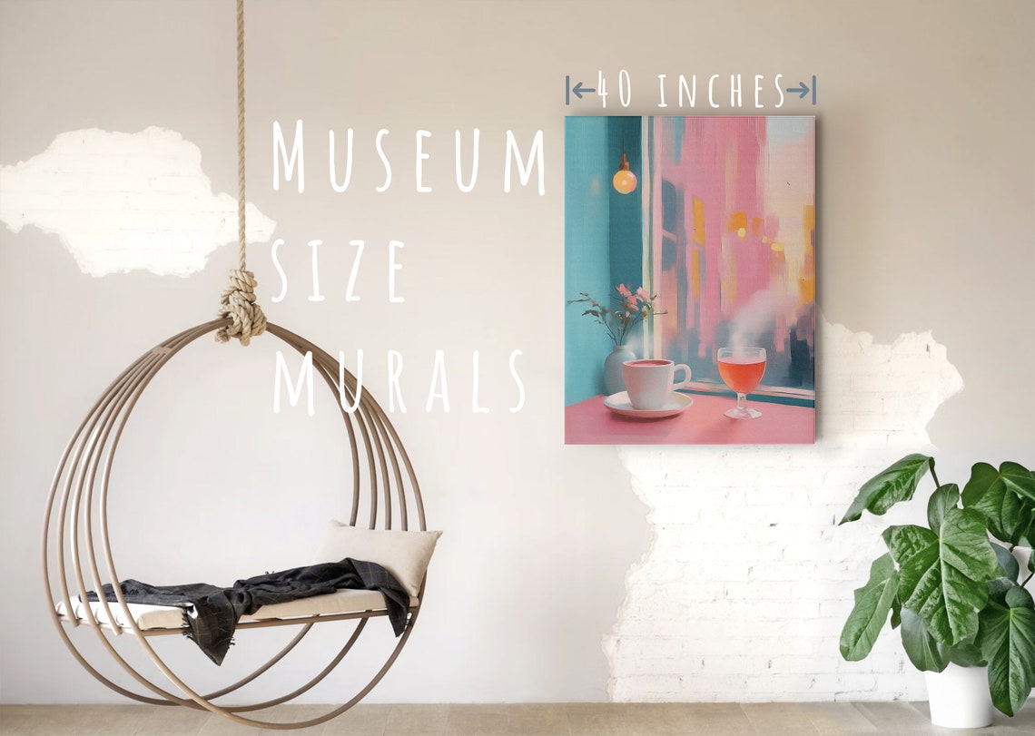 Cozy Cafe Tea by the Window Pastel Kitchen Drink Still Life Wall Art - Image 5