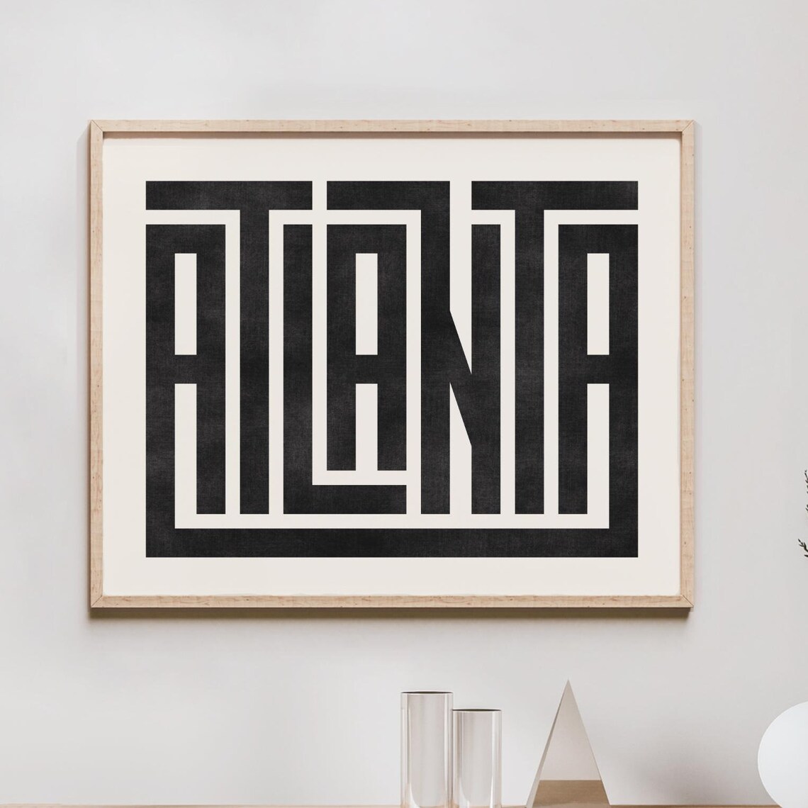 Atlanta Typography Design, Georgia Minimalist Poster Print