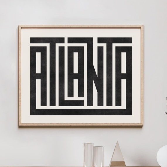 Atlanta Typography Design, Georgia Minimalist Poster Print