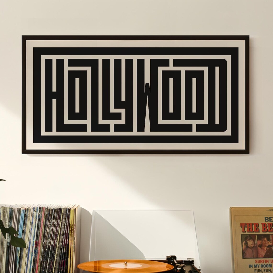 Bold Black Hollywood Retro Typography California Minimalist Poster