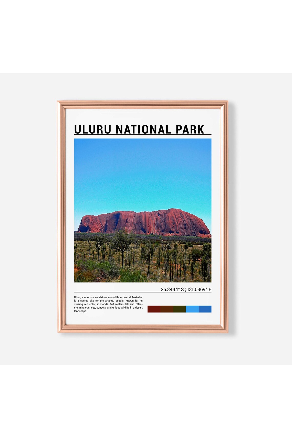 Uluru National Park Australia Red Monolith Desert Icon Poster