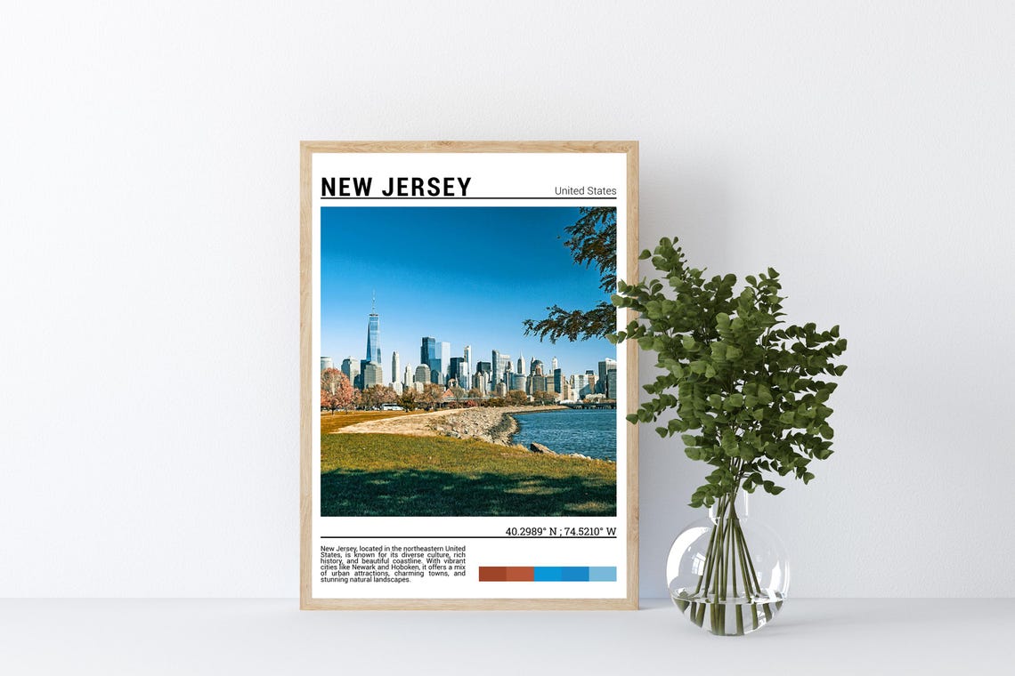 New Jersey Manhattan Skyline View Across Hudson River Photo Poster - Image 4