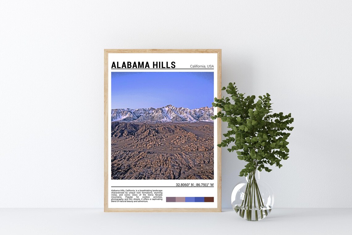 Alabama Hills California Rocky Desert Sierra Nevada Travel Poster - Image 4